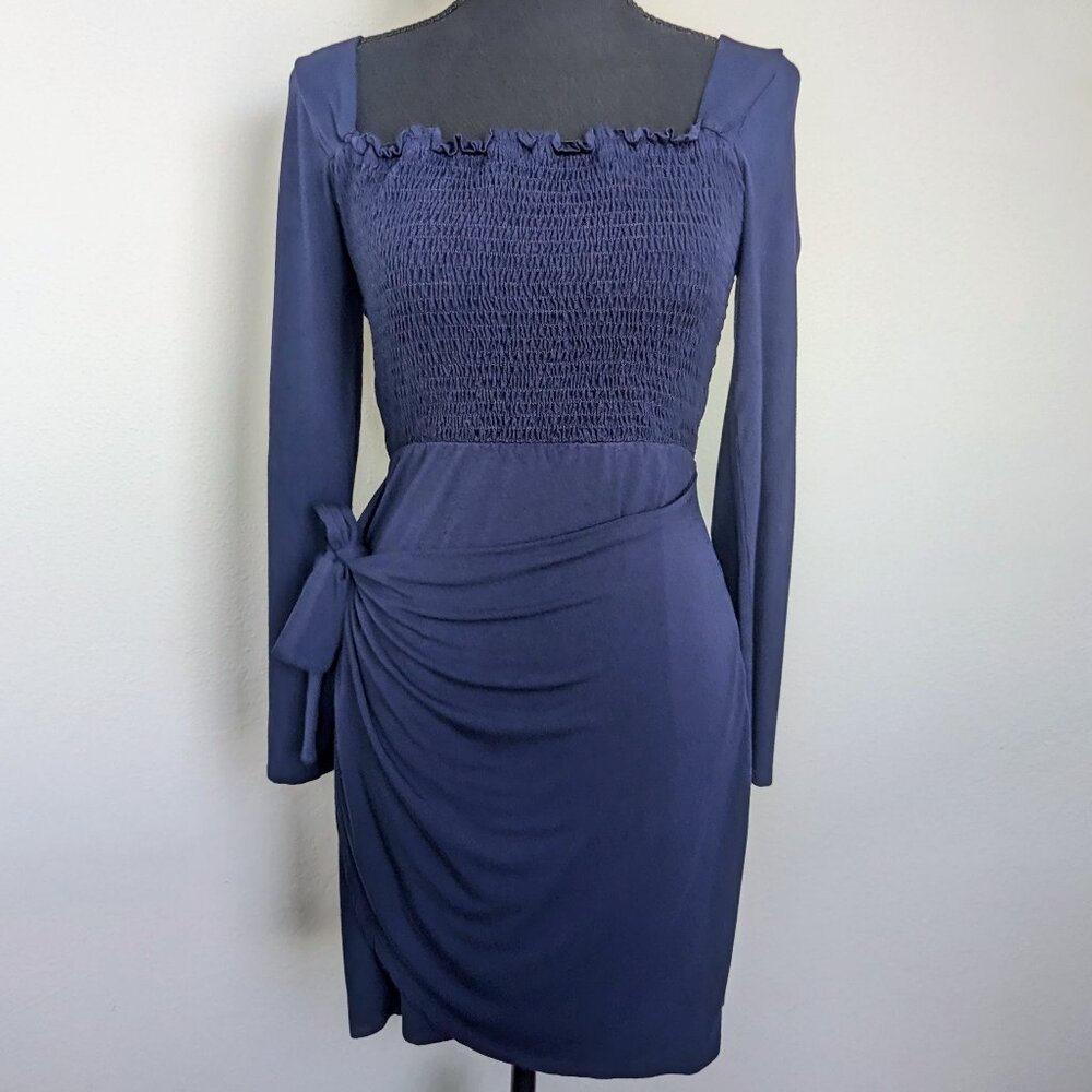 Altar'd State | Women's | MEDIUM | Navy Blue Long Sleeve A Line Sweetheart Neck